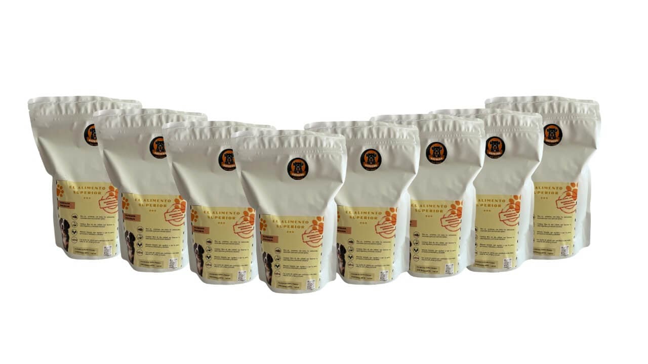 Paquete de 8 bolsas de alimento Supreme BARF para perros