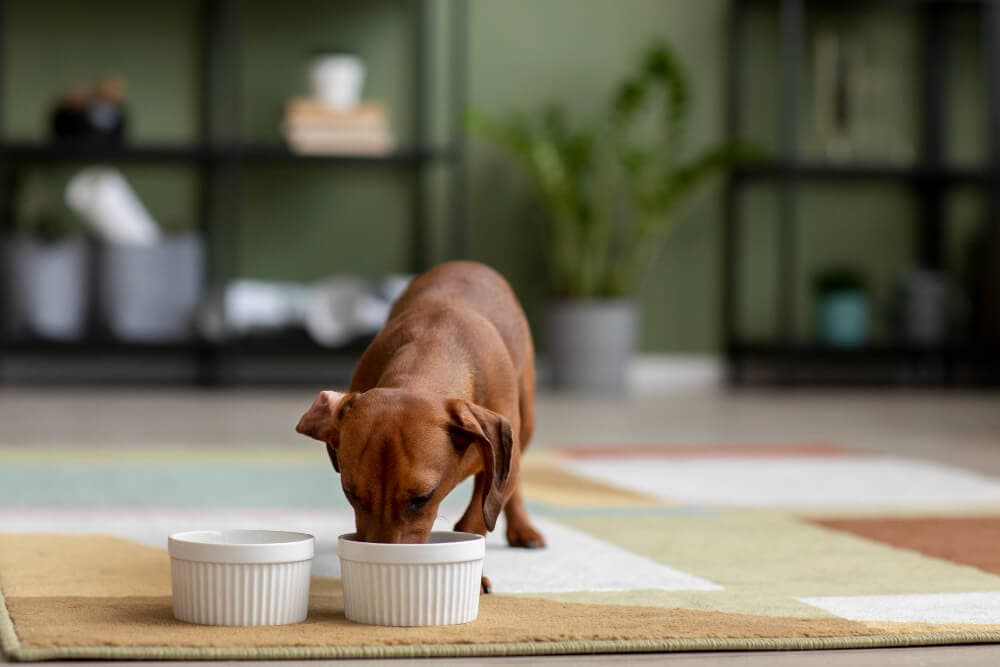 Perro comiendo